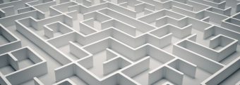 a 3d rendering of a large white maze